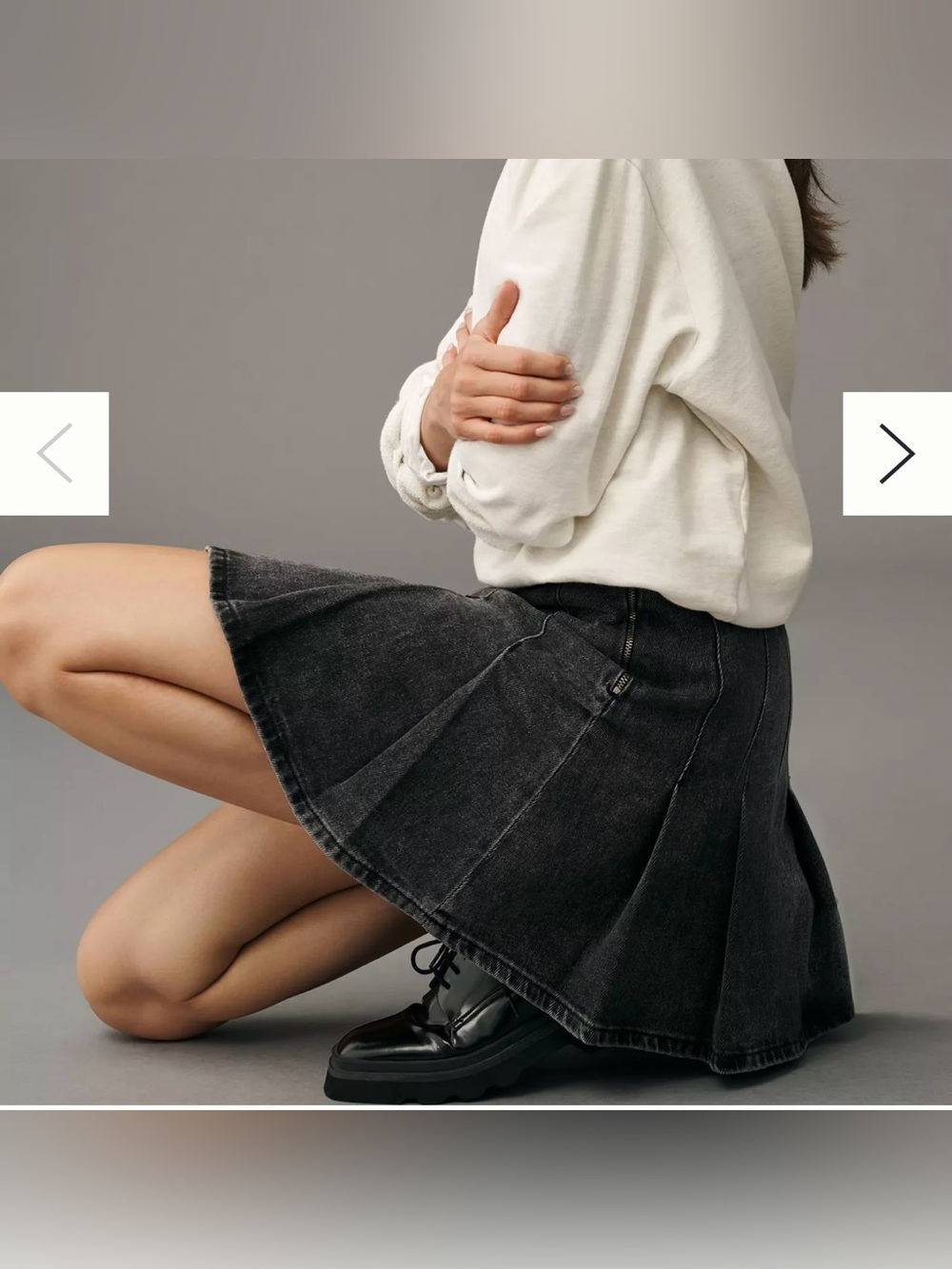 Pilcro Anthropologie Pleated Denim Mini Skirt Washed Black Cotton 4
Overall nic